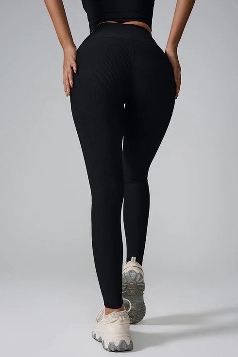'Glynis' High Waist Sports Leggings - Celes Fashion